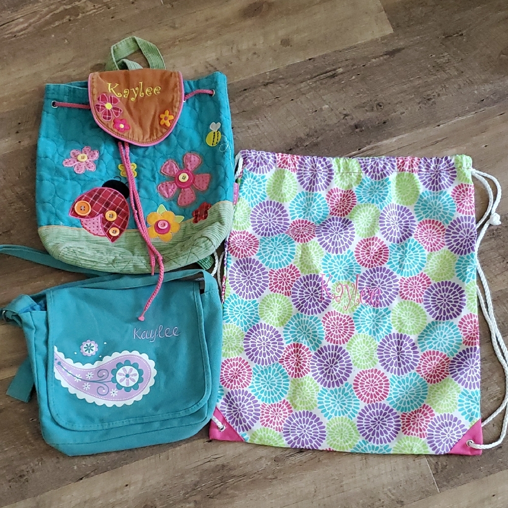 Monogrammed "Kaylee" Backpack and Bag Set
